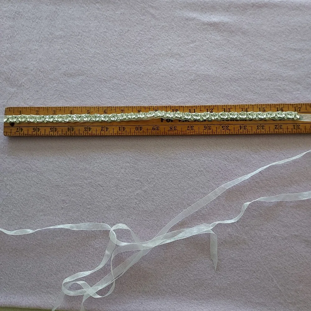 Silver‎ Rhinestone Bridal Sash Wedding Belt Crystal Jewel White Formal Fairycore